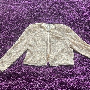 Niteline Cream Silk Beaded Jacket
